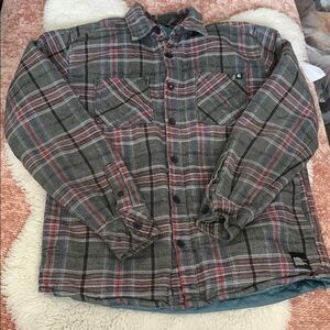 Etnies Gray and Red Plaid Shirt Jacket